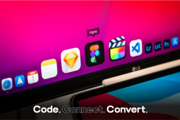 A close-up of a computer's application dock against a vibrant pink wallpaper, with the cursor hovering over the Figma design app icon among other creative software icons.